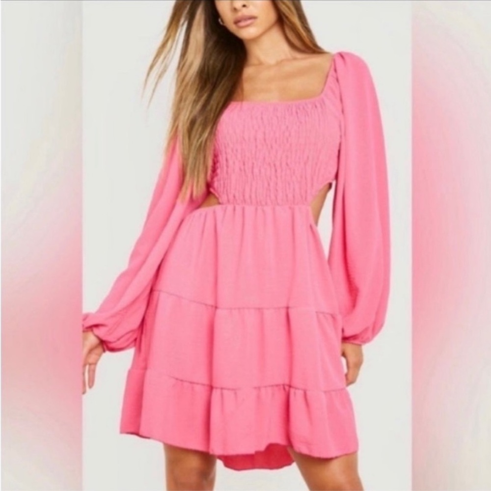 Boohoo  Pink Stylish Women's Dress